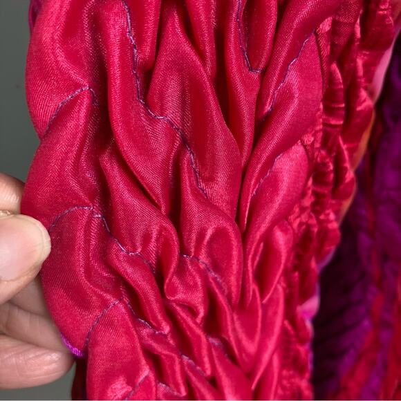 Jean Marc collection Jacket Large VTG bolero red ribbon ruched stretch crinkle - Picture 12 of 16